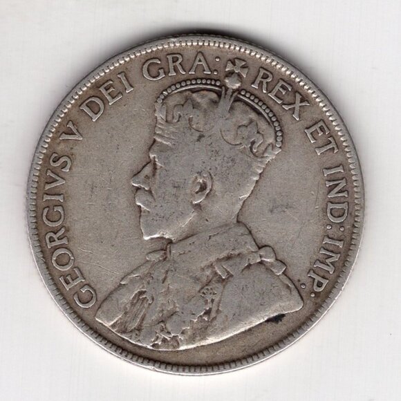 1919 NEWFOUNDLAND CANADA HALF DOLLAR 50 CENT SILVER COIN - Picture 2 of 2